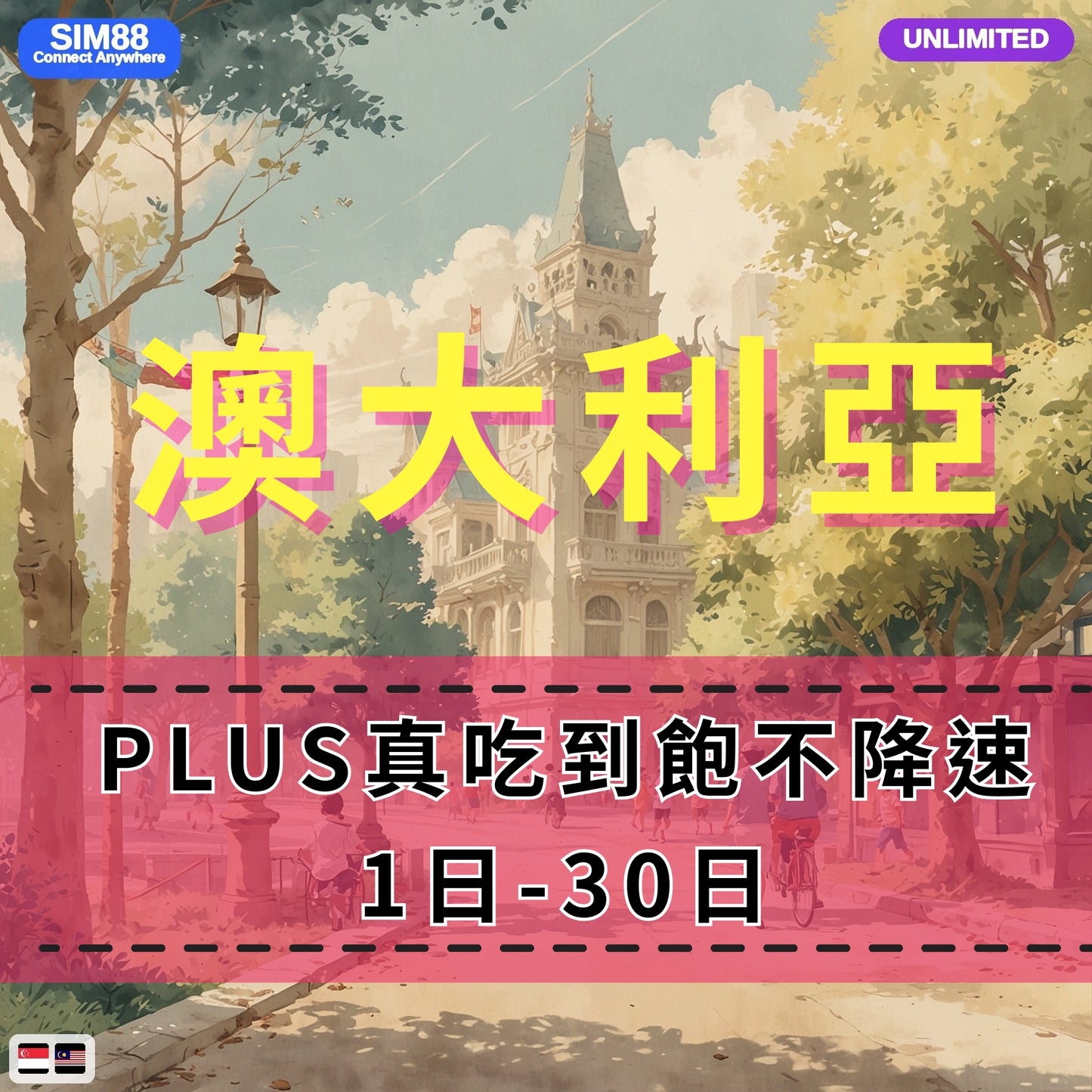 【eSIM】澳大利亞網卡 無限流量吃到飽 長期方案 免設定 隨買即用 即買即用