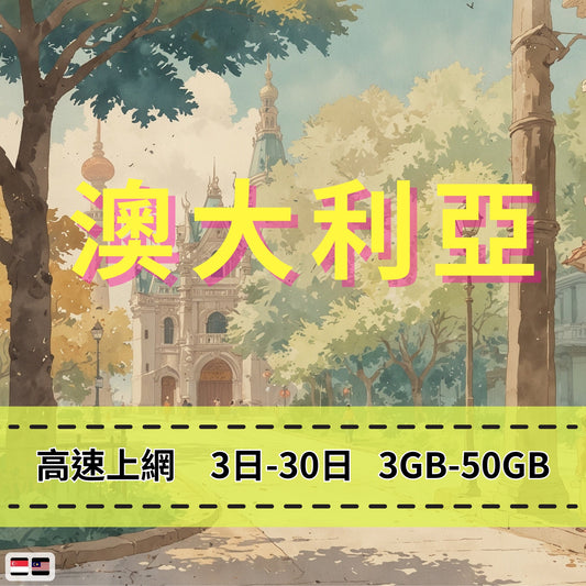 【eSIM】澳大利亞網卡 總量3GB 長期方案 免設定 隨買即用 即買即用