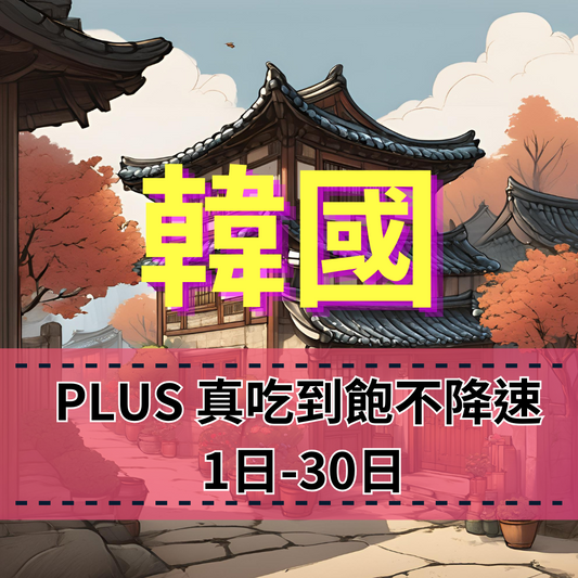 【eSIM】PLUS韓國無限流量上網|真吃到飽、不降速|SKT電信|韓國全境高速暢遊無阻