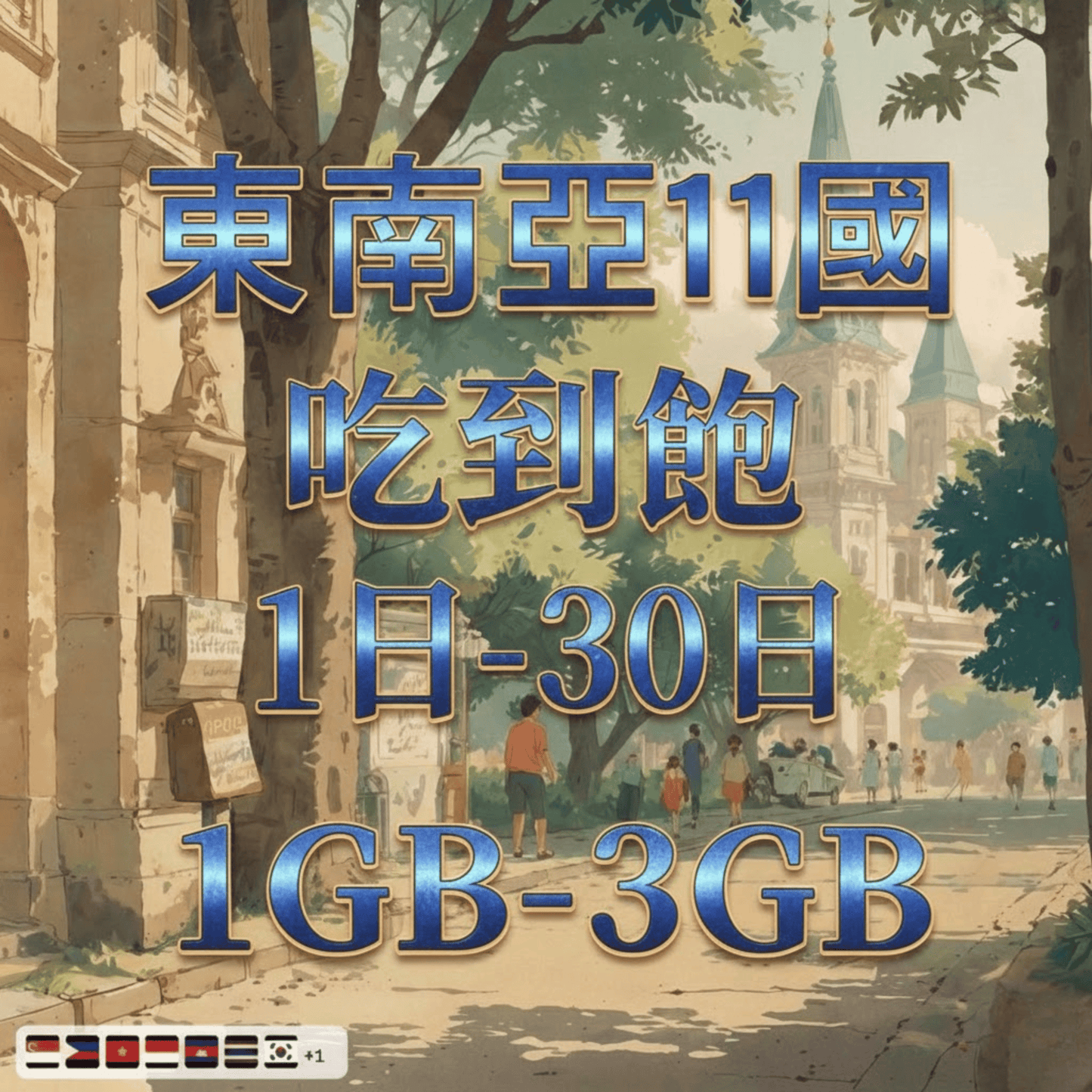 【eSIM】東南亞11國網卡 每日1GB 長期方案 背包客必備 即買即用