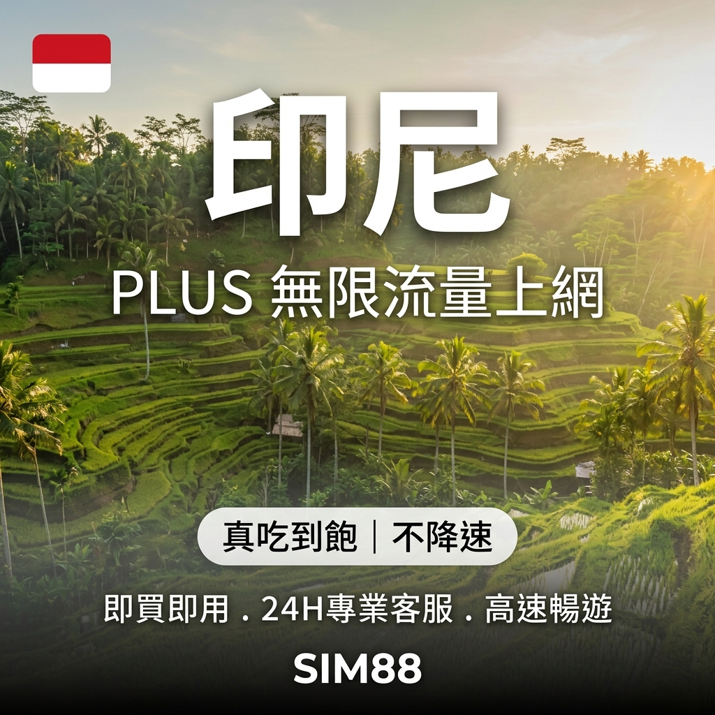 【eSIM】印尼上網卡 PLUS｜真吃到飽不降速｜Telkomsel電信
