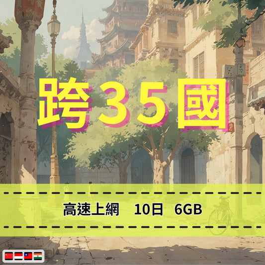 【eSIM】跨洲35國網卡 總量6GB 環球旅遊 商務必備 免設定 即買即用