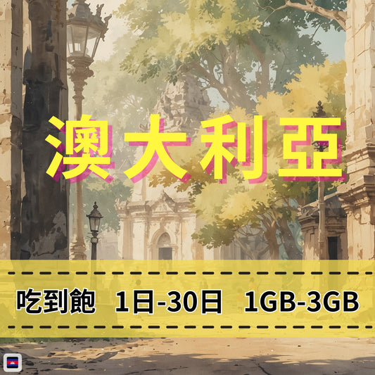 【eSIM】澳大利亞網卡 每日1GB 長期方案 免設定 隨買即用 即買即用