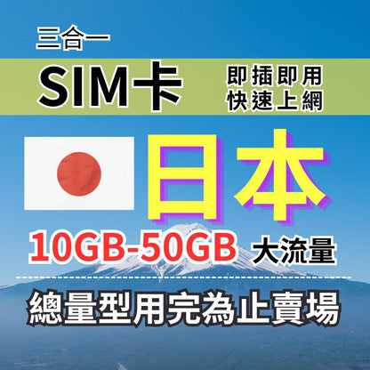 Japan travel Internet usage plan for 5-30 days 10GB-50GB KDDI/Softbank dual telecommunications