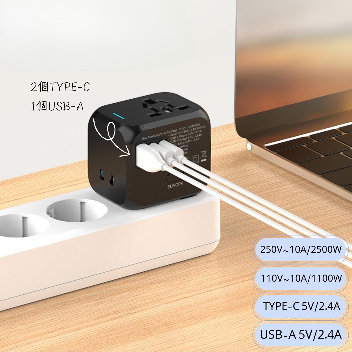 一顆就夠 全球多國轉接頭 | 110V~250V