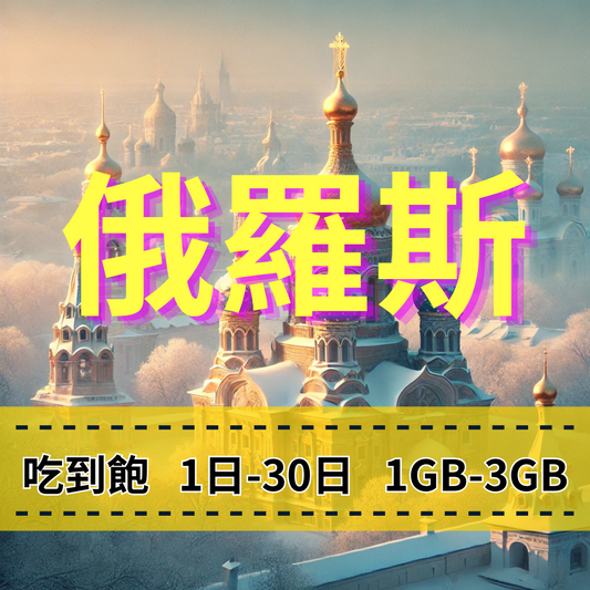 【eSIM】俄羅斯日流量吃到飽方案｜VEON電信｜每日高速用量達上限後降速無限使用，暢遊俄羅斯