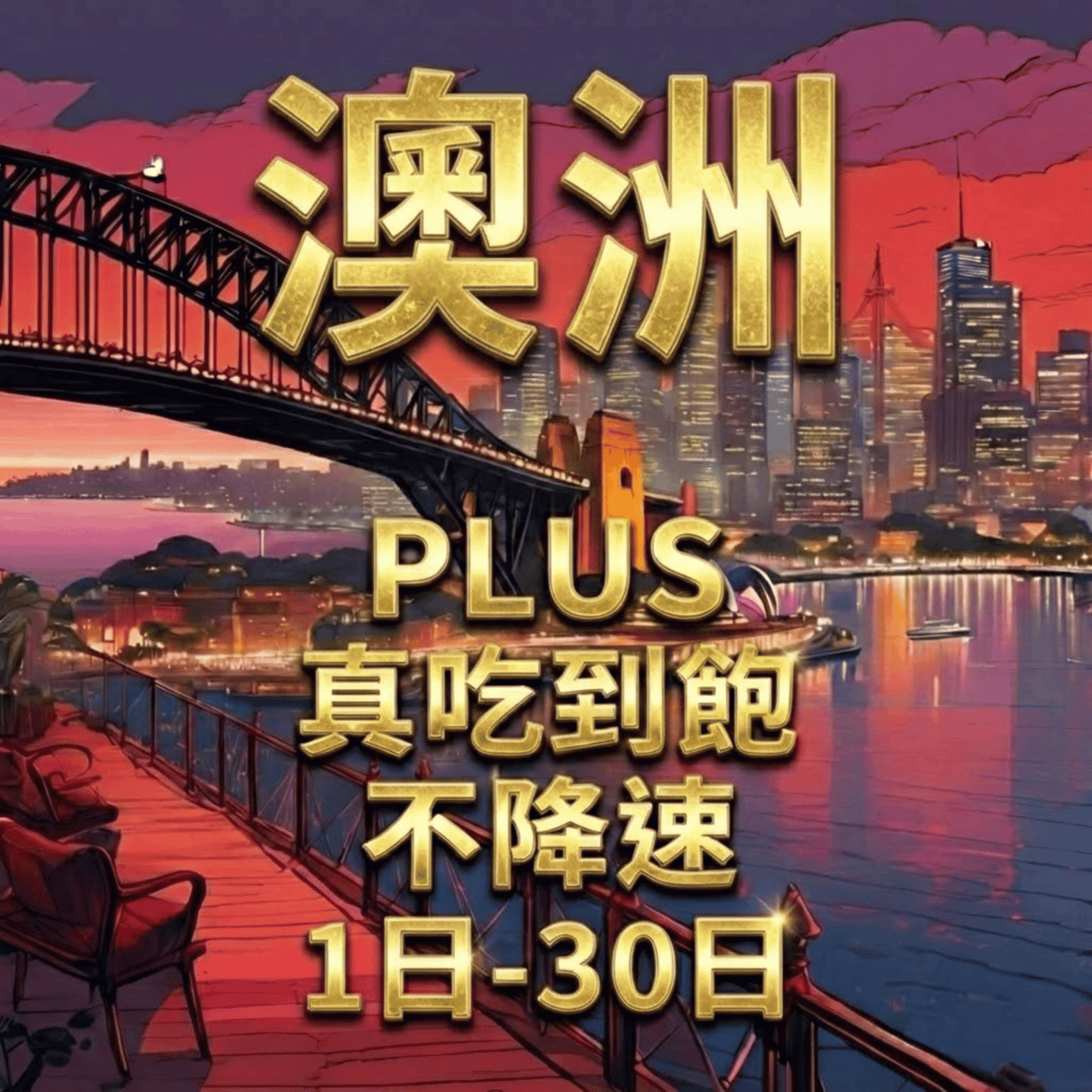 【eSIM】PLUS 澳洲 無限流量上網｜真吃到飽、不降速｜Optus電信｜澳洲 高速暢遊無阻