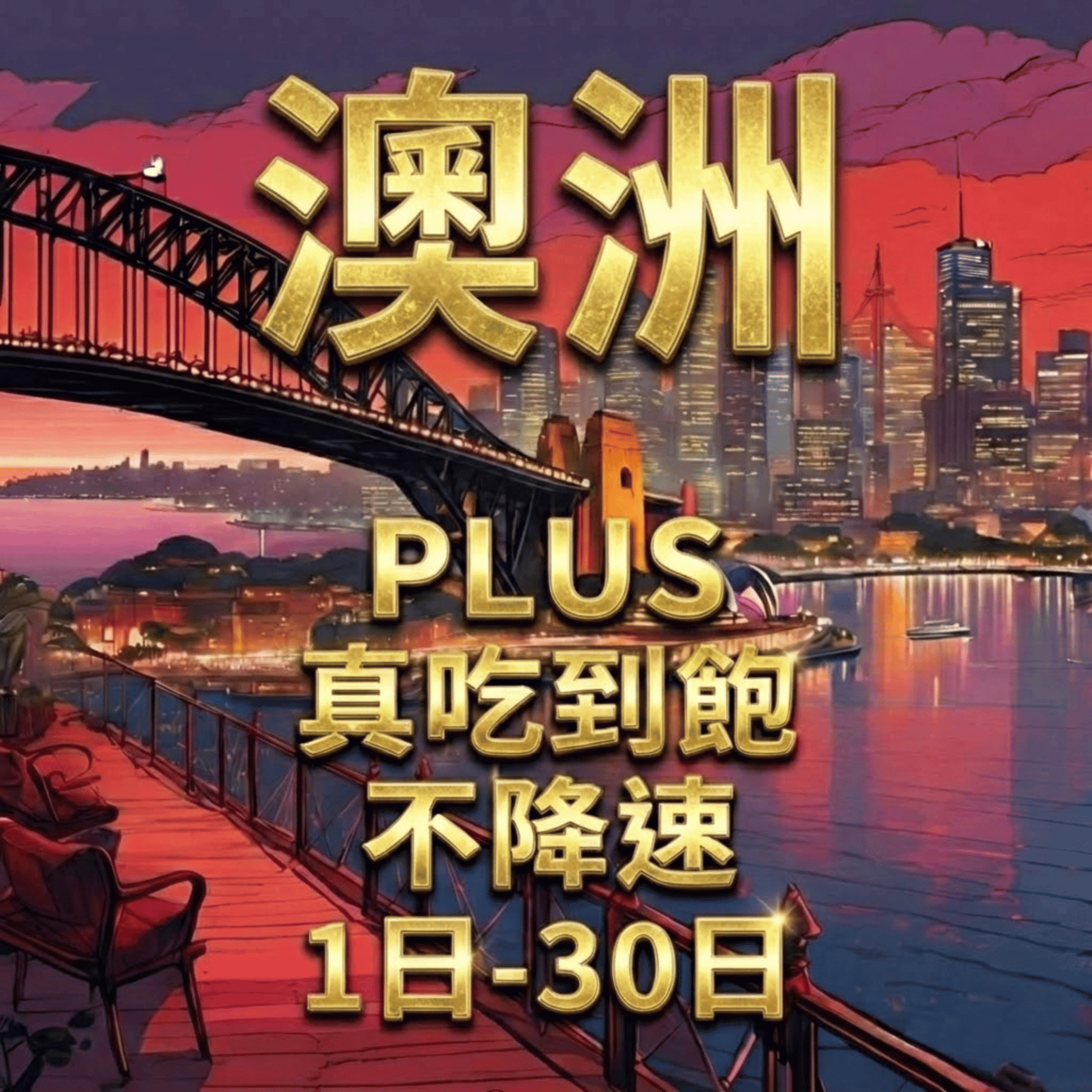 【eSIM】PLUS 澳洲 無限流量上網｜真吃到飽、不降速｜Optus電信｜澳洲 高速暢遊無阻