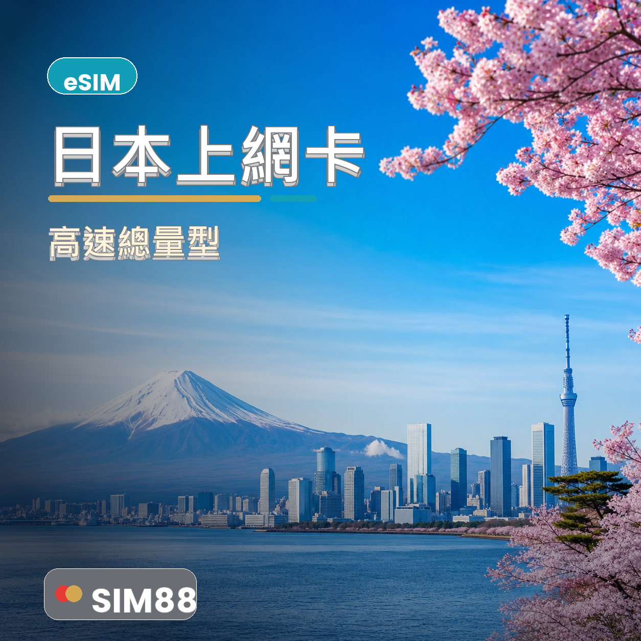 【eSIM】日本上網卡｜5G高速總量型｜KDDI/Softbank雙電信