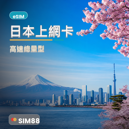 【eSIM】日本上網卡｜5G高速總量型｜KDDI/Softbank雙電信