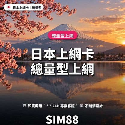 日本實體卡上網卡｜總量型上網｜SIM88