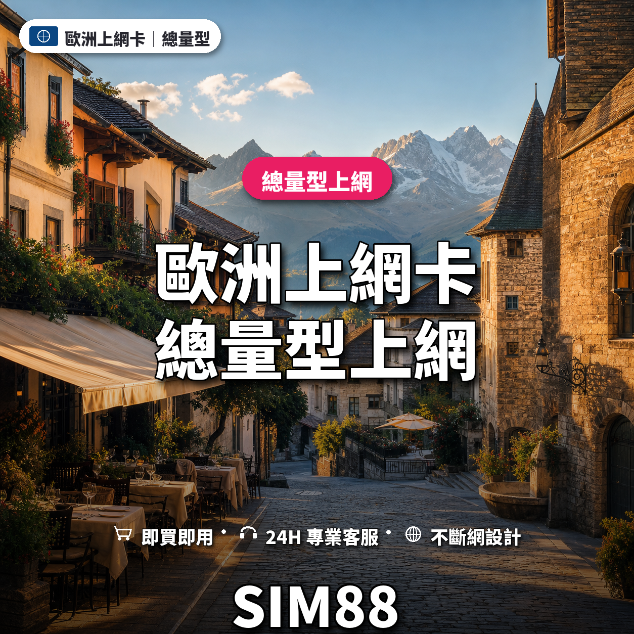 歐洲eSIM上網卡｜總量型上網｜SIM88