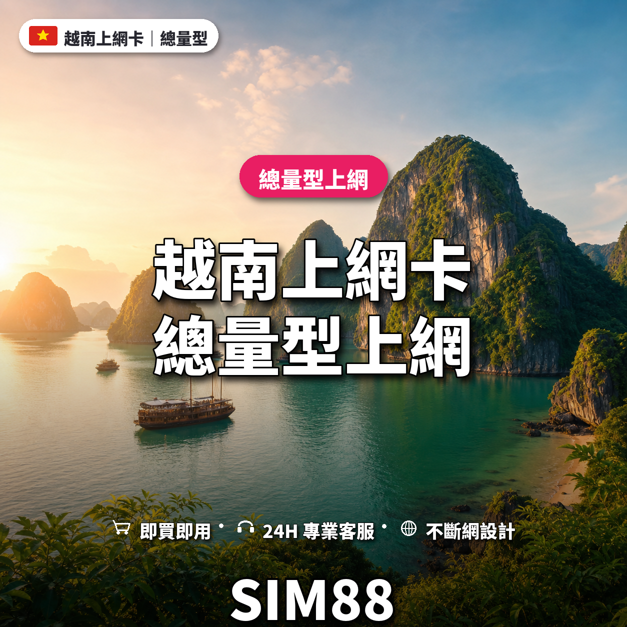 越南eSIM上網卡｜總量型上網｜SIM88
