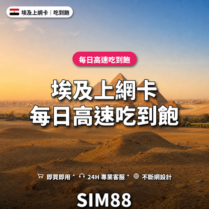 埃及eSIM上網卡｜每日高速吃到飽｜SIM88