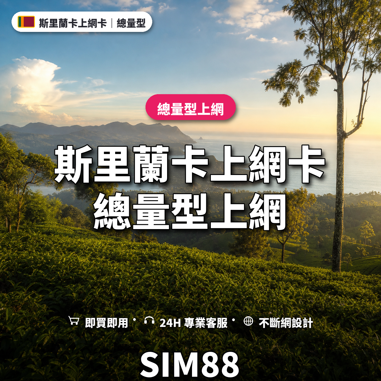 斯里蘭卡實體卡上網卡｜總量型上網｜SIM88