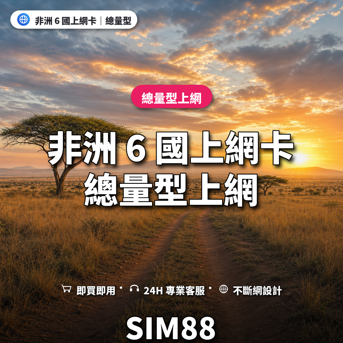 非洲 6 國eSIM上網卡｜總量型上網｜SIM88