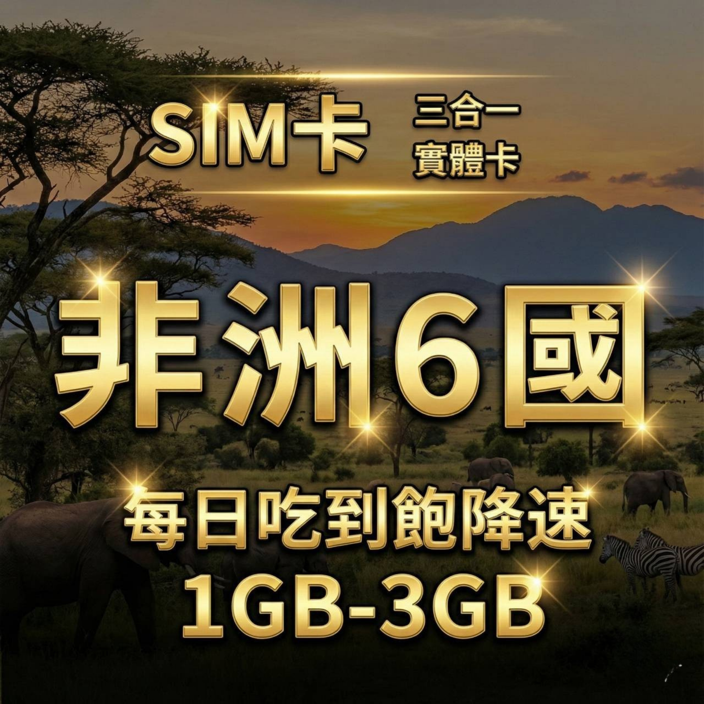 【實體卡】非洲6國 跨國上網 每日1-3GB 阿爾及利亞/突尼西亞/埃及等6國 4G/5G高速 -J