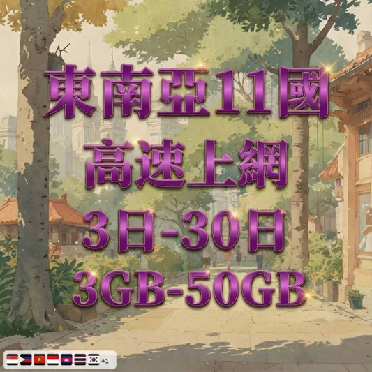 【eSIM】東南亞11國網卡 總量3GB 長期方案 背包客必備 即買即用