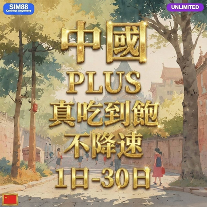 【eSIM】中國網卡 無限流量吃到飽 長期方案 免設定 隨買即用 即買即用