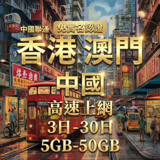 【eSIM】中港澳高流量免翻牆上網｜免實名賣場｜總量前高速無限、超量後降速不斷線，無需VPN輕鬆用IG、FB、LINE