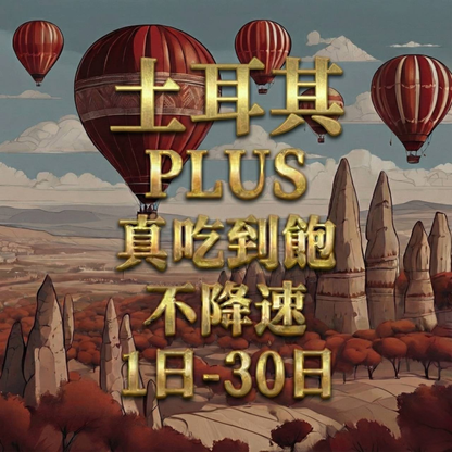 【eSIM】PLUS土耳其無限流量上網｜真吃到飽、不降速｜土耳其三大電信｜全境高速暢遊無阻