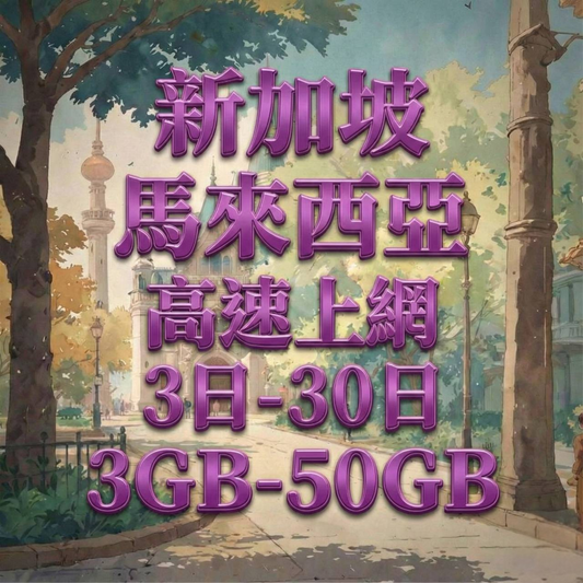 【eSIM】新加坡馬來西亞網卡 總量3GB 長期方案 跨國免換卡 即買即用