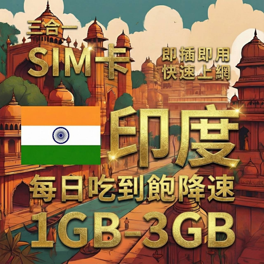 【實體卡】印度上網SIM卡｜每日高速流量｜降速128Kbps續無限｜Idea、Vodafone雙電信-J