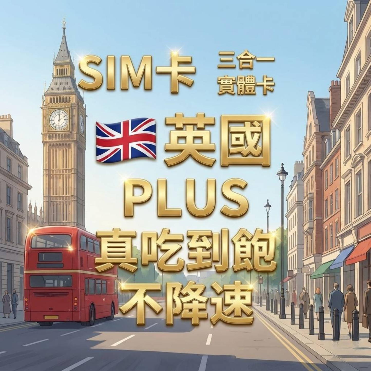 【實體卡】英國 無限流量吃到飽 4G/5G 免設定 即插即用 -J