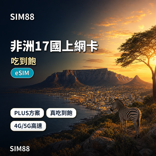 SIM88 非洲17國上網卡 吃到飽 eSIM