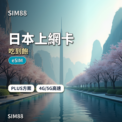 SIM88 日本上網卡 吃到飽 eSIM