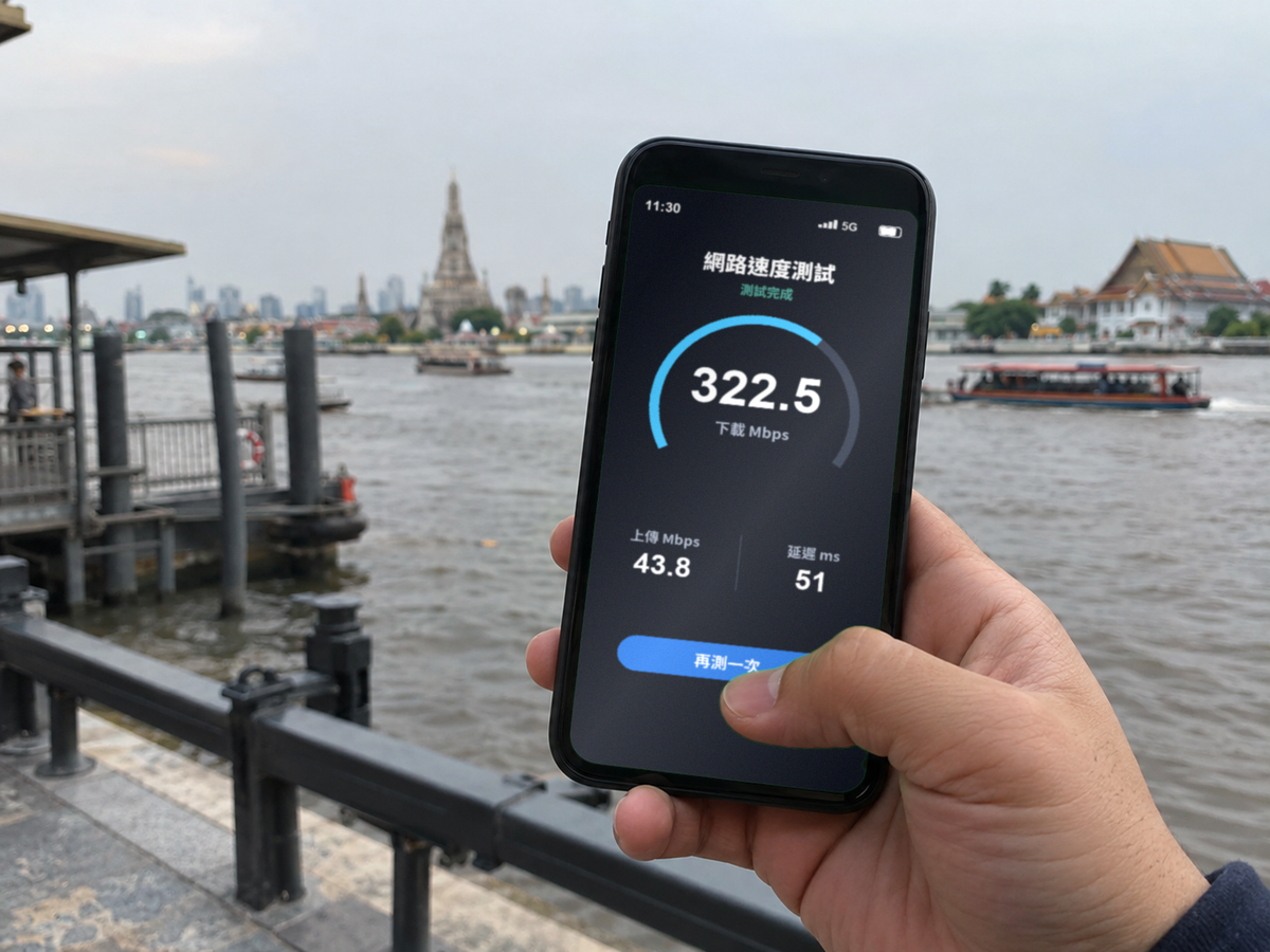 【eSIM】東南亞4國上網卡｜5G高速總量型｜新馬泰印｜峇里島可用｜網速示意 SIM88-UGC-POS2
