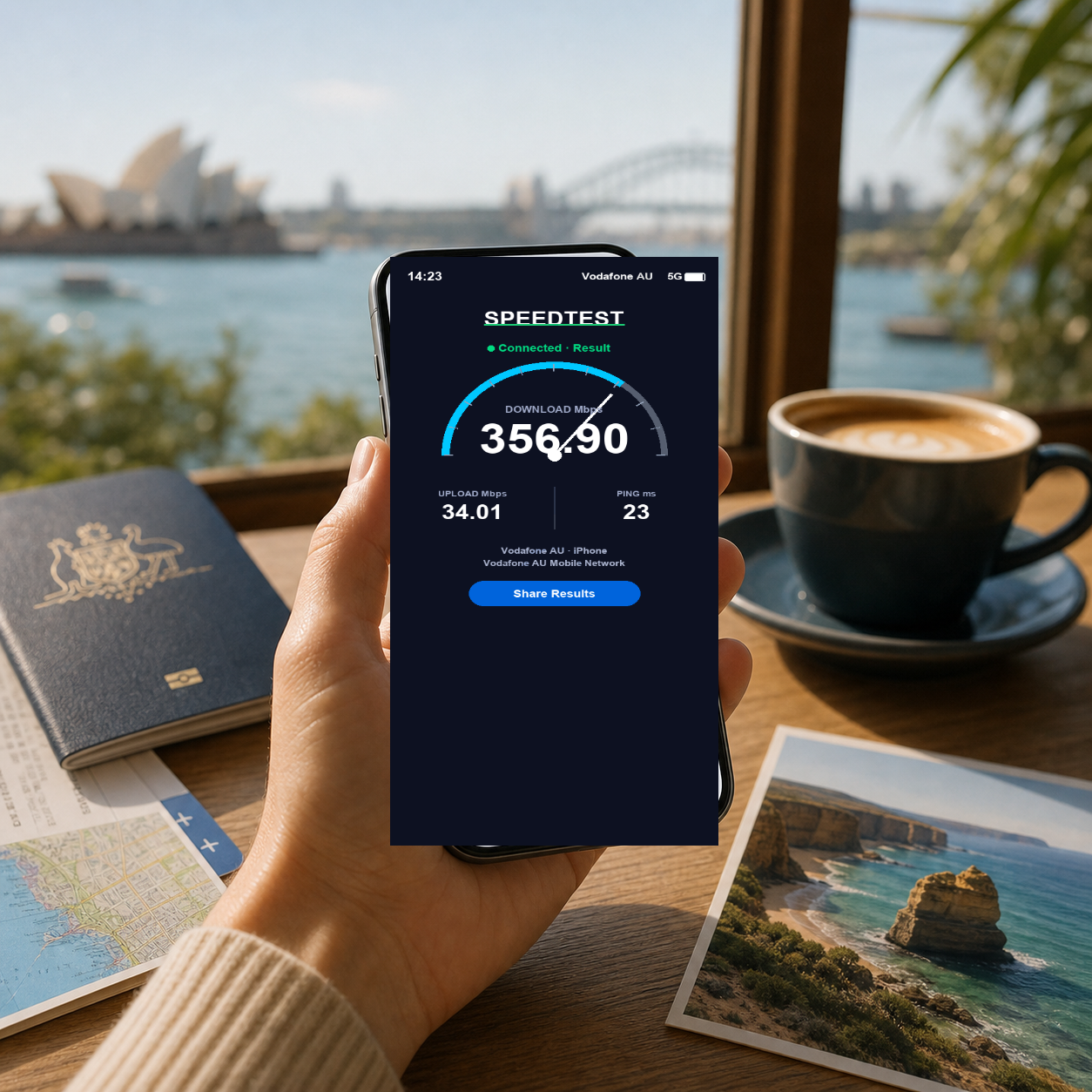 【eSIM】澳洲上網卡 PLUS｜真吃到飽不降速｜Optus電信｜實測網速 SIM88-UGC-POS2