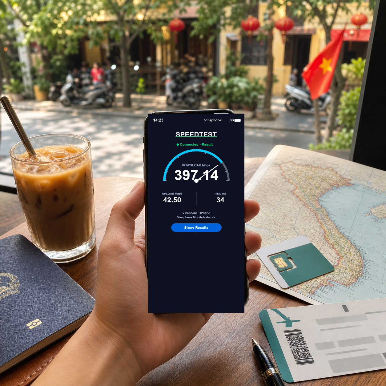 【eSIM】越南上網卡｜每日5GB高速｜Mobifone/Vinaphone電信｜實測網速 SIM88-UGC-POS2