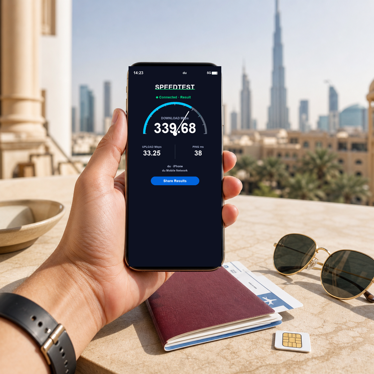【eSIM】杜拜/阿聯酋上網卡｜5G高速總量型｜Etisalat電信｜實測網速 SIM88-UGC-POS2