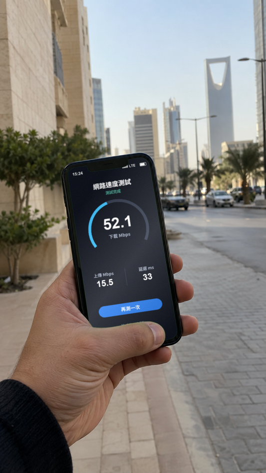 【eSIM】沙烏地阿拉伯上網卡｜每日500MB輕量型｜Mobily電信｜網速示意 SIM88-UGC-POS2