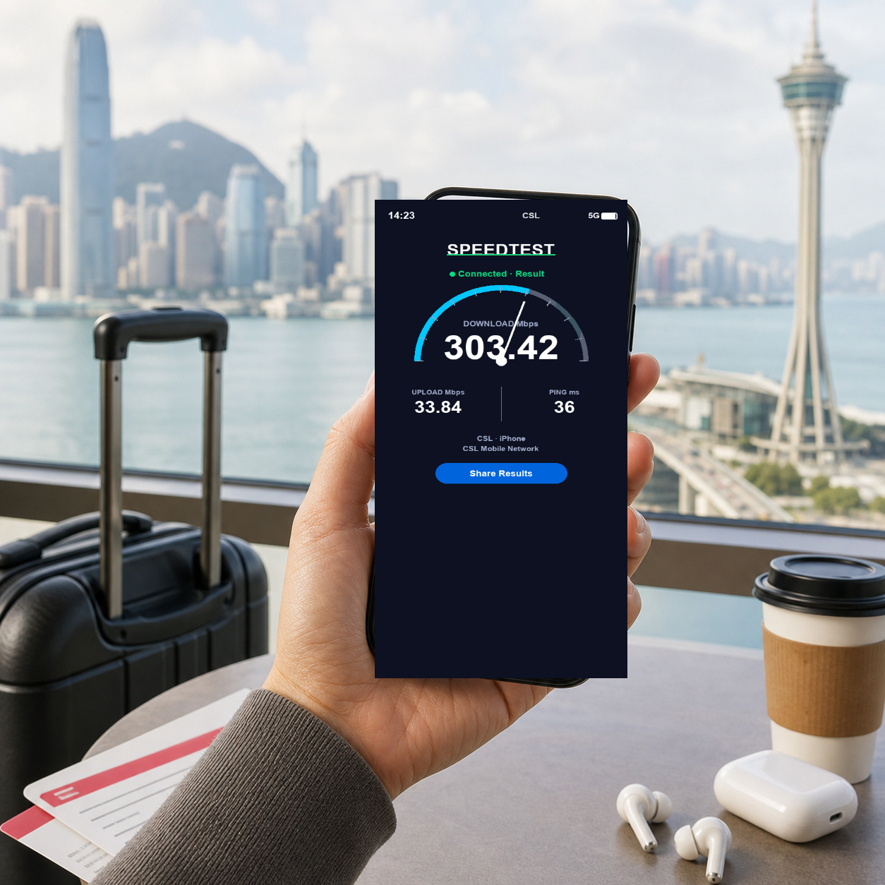 【eSIM】港澳上網卡 MAX｜每日5G高速1GB+降速吃到飽｜免實名｜實測網速 SIM88-UGC-POS2